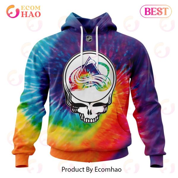Colorado Avalanche Specialized Grateful Dead Tie Dye 3D Hoodie