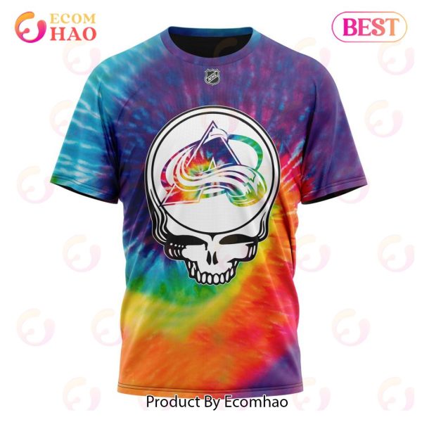 Colorado Avalanche Specialized Grateful Dead Tie Dye 3D Hoodie