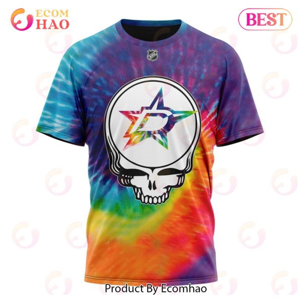 Dallas Stars Specialized Grateful Dead Tie Dye 3D Hoodie