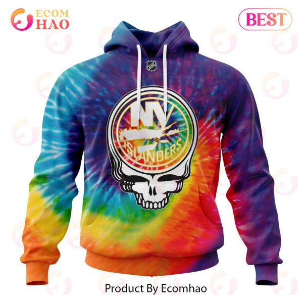 New York Islanders Specialized Grateful Dead Tie Dye 3D Hoodie