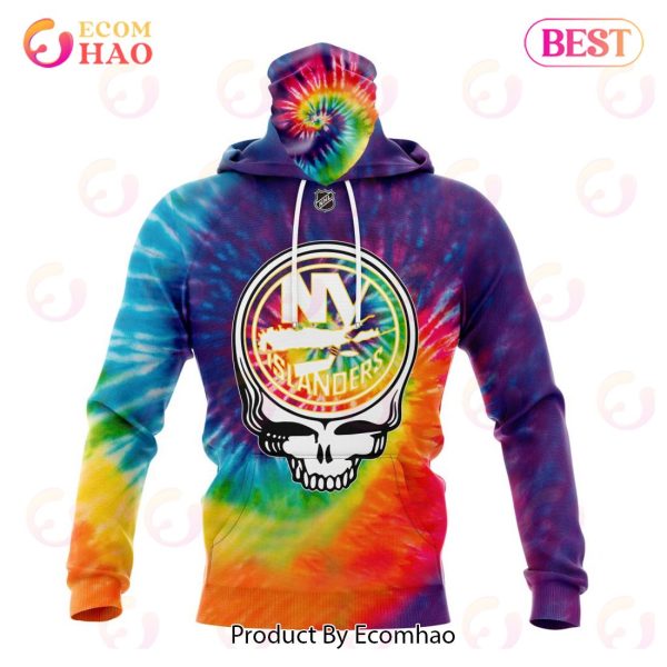 New York Islanders Specialized Grateful Dead Tie Dye 3D Hoodie