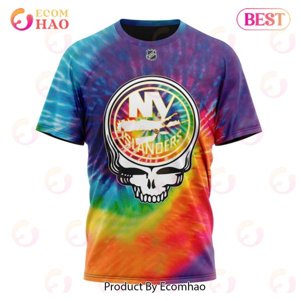 New York Islanders Specialized Grateful Dead Tie Dye 3D Hoodie
