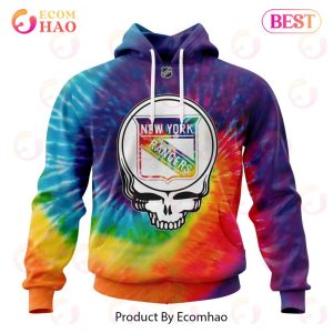 New York Rangers Specialized Grateful Dead Tie Dye 3D Hoodie