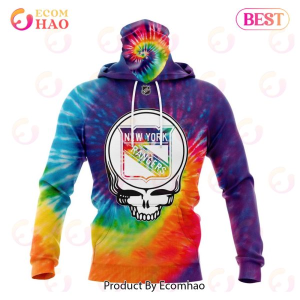 New York Rangers Specialized Grateful Dead Tie Dye 3D Hoodie