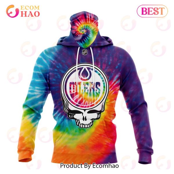 NHL Edmonton Oilers Specialized Grateful Dead Tie Dye 3D Hoodie
