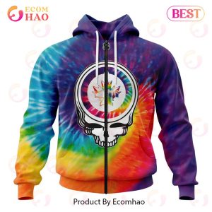 Winnipeg Jets Specialized Grateful Dead Tie Dye 3D Hoodie
