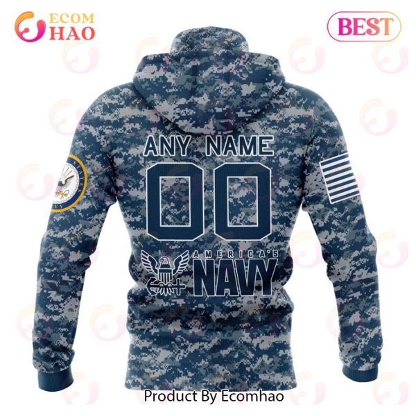 NFL Carolina Panthers Honor US Navy Veterans 3D Hoodie