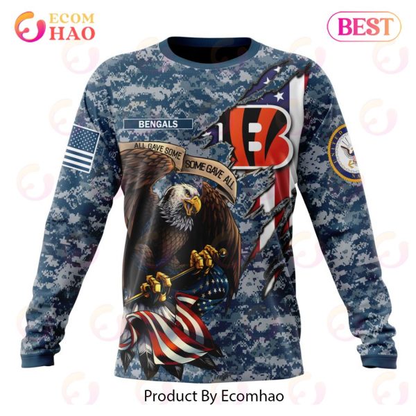 NFL Cincinnati Bengals Honor US Navy Veterans 3D Hoodie