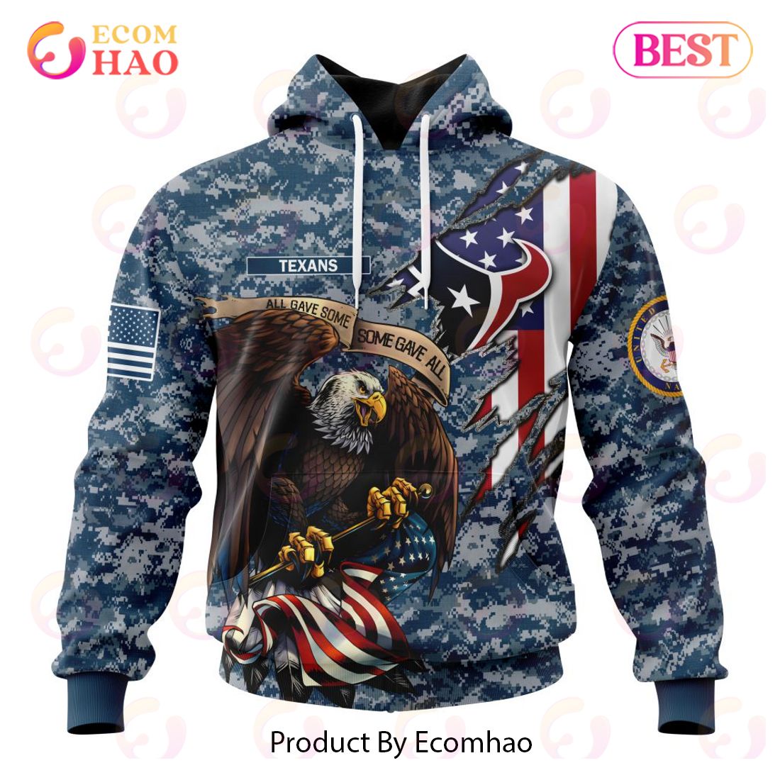 NFL Indianapolis Colts Honor US Navy Veterans 3D Hoodie