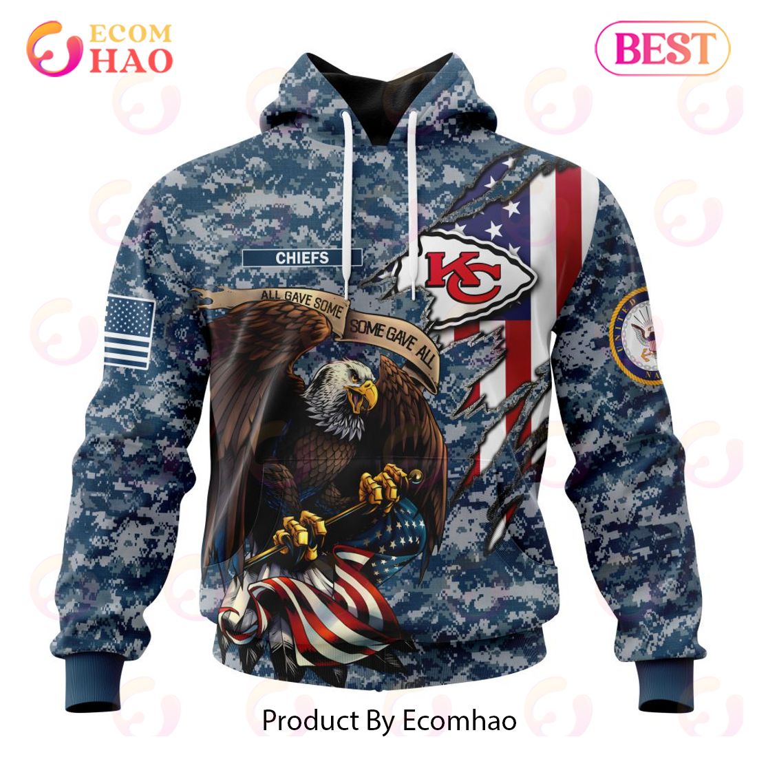 NFL Kansas City Chiefs Honor US Air Force Veterans 3D Hoodie - Ecomhao Store