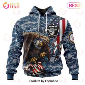 NFL Las Vegas Raiders Honor US Navy Veterans 3D Hoodie
