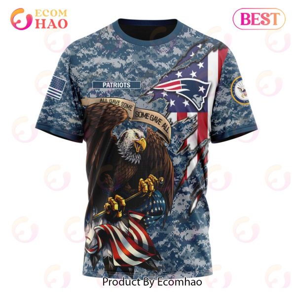 NFL New England Patriots Honor US Navy Veterans 3D Hoodie