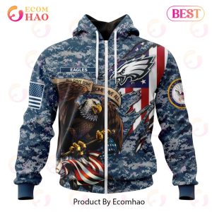 NFL Philadelphia Eagles Honor US Navy Veterans 3D Hoodie