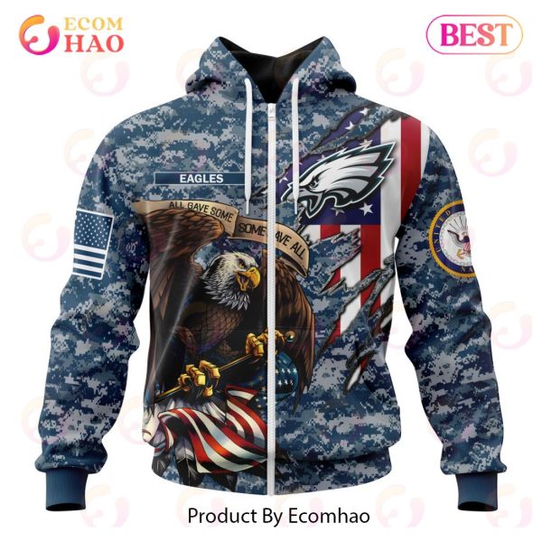 NFL Philadelphia Eagles Honor US Navy Veterans 3D Hoodie