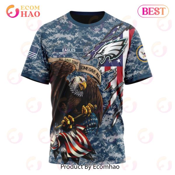 NFL Philadelphia Eagles Honor US Navy Veterans 3D Hoodie