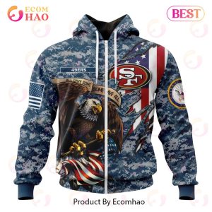 NFL San Francisco 49ers Honor US Navy Veterans 3D Hoodie