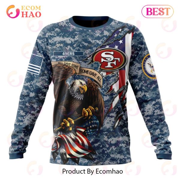 NFL San Francisco 49ers Honor US Navy Veterans 3D Hoodie