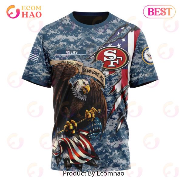 NFL San Francisco 49ers Honor US Navy Veterans 3D Hoodie