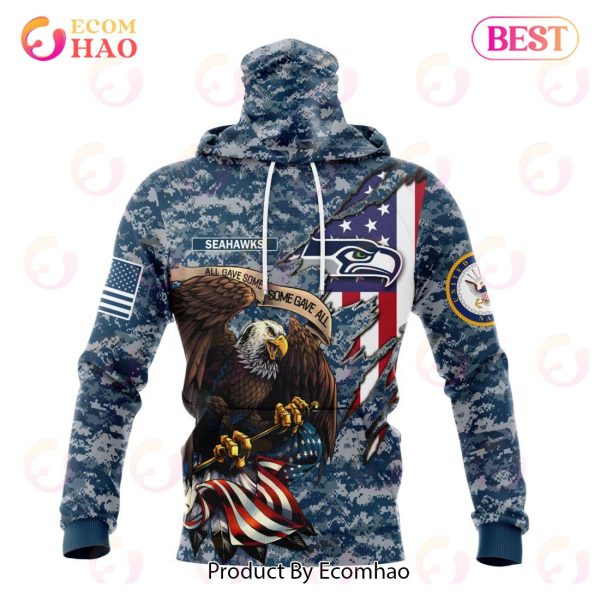 NFL Seattle Seahawks Honor US Navy Veterans 3D Hoodie
