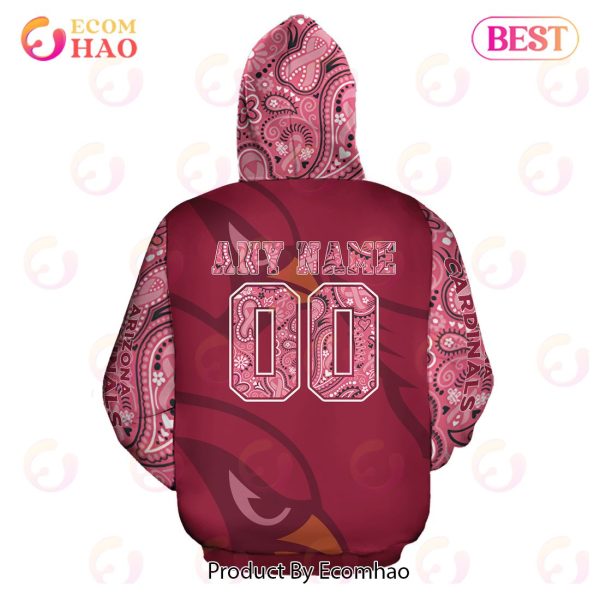 Arizona Cardinals Crucial Catch Custom Your Name & Number Breast Cancer Awareness Month 3D Hoodie