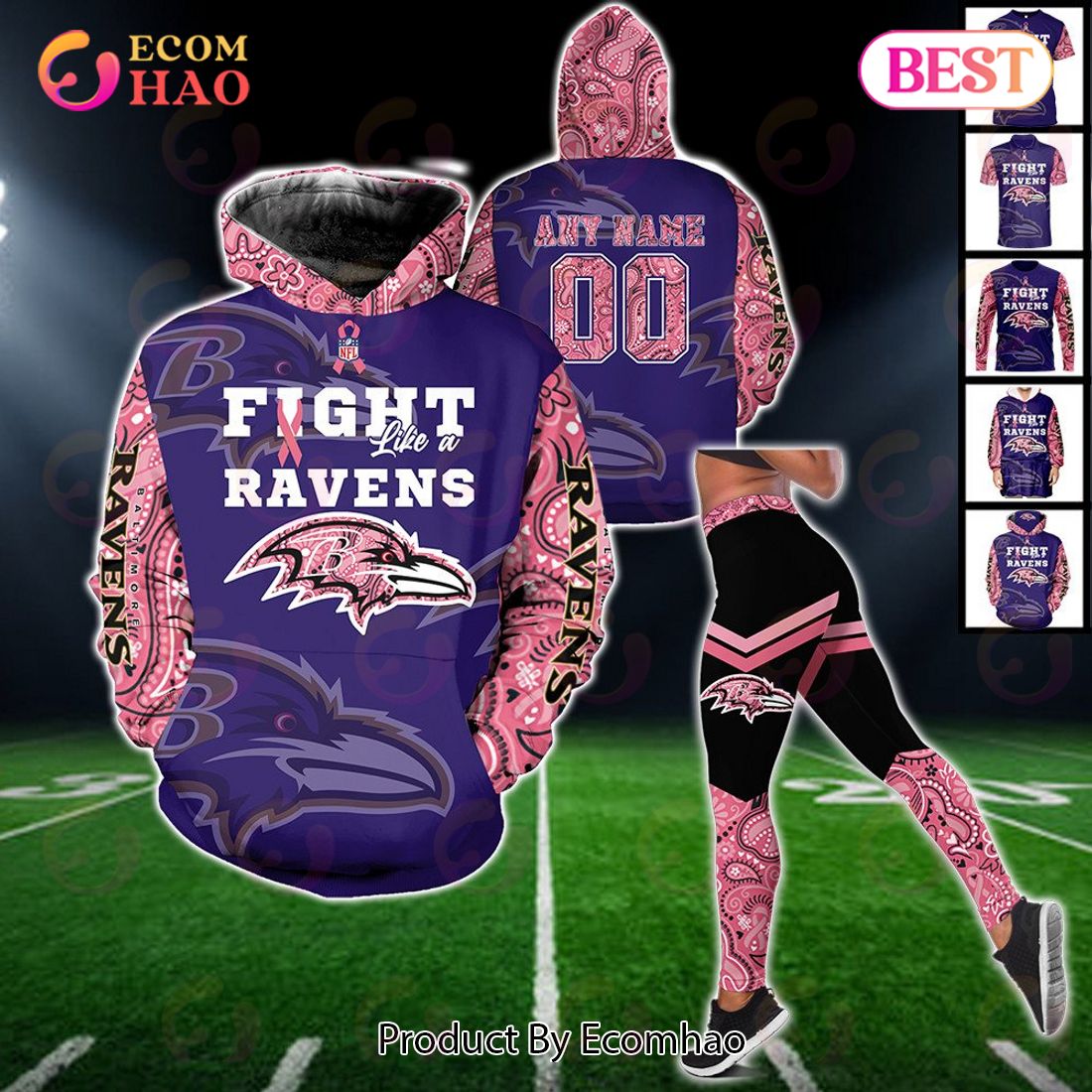 Baltimore Ravens NFL Personalized Your Name Hunting Hoodie 3D All Over Print