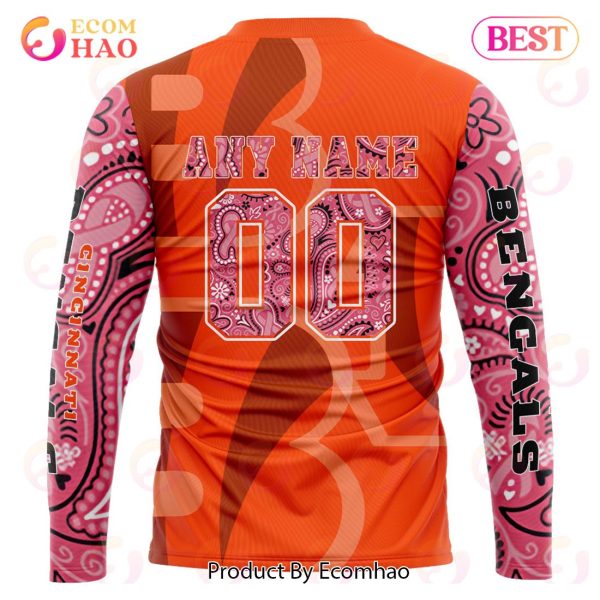 Cincinnati Bengals Crucial Catch Custom Your Name & Number Breast Cancer Awareness Month 3D Hoodie