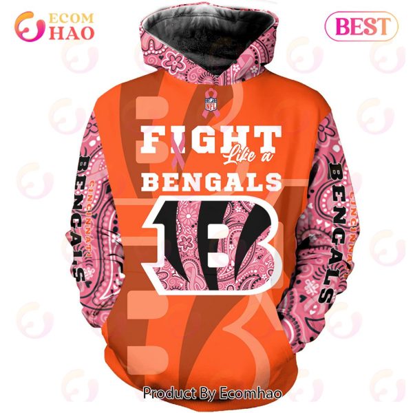 Cincinnati Bengals Crucial Catch Custom Your Name & Number Breast Cancer Awareness Month 3D Hoodie