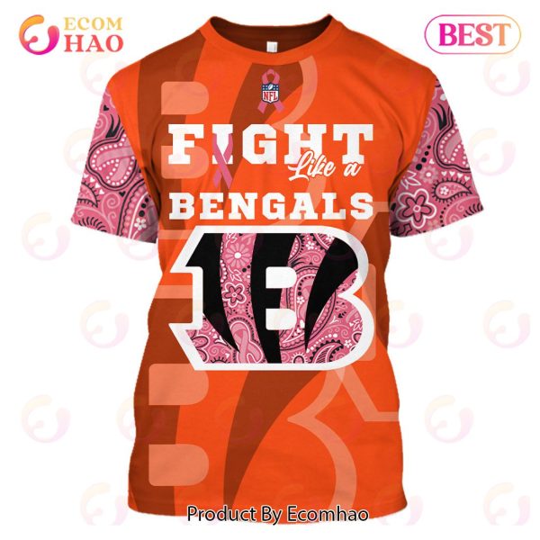 Cincinnati Bengals Crucial Catch Custom Your Name & Number Breast Cancer Awareness Month 3D Hoodie