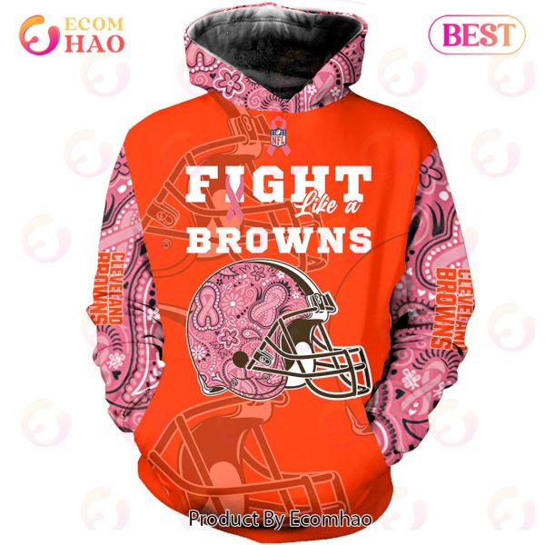 Cleveland Browns Crucial Catch Custom Your Name & Number Breast Cancer Awareness Month 3D Hoodie