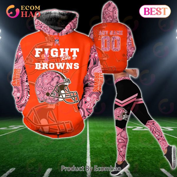 Cleveland Browns Crucial Catch Custom Your Name & Number Breast Cancer Awareness Month 3D Hoodie