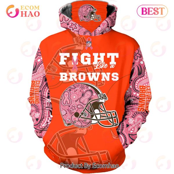Cleveland Browns Crucial Catch Custom Your Name & Number Breast Cancer Awareness Month 3D Hoodie