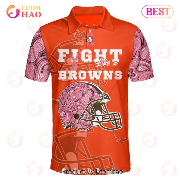 Cleveland Browns Crucial Catch Custom Your Name & Number Breast Cancer Awareness Month 3D Hoodie