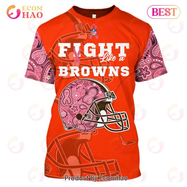 Cleveland Browns Crucial Catch Custom Your Name & Number Breast Cancer Awareness Month 3D Hoodie