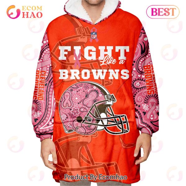 Cleveland Browns Crucial Catch Custom Your Name & Number Breast Cancer Awareness Month 3D Hoodie
