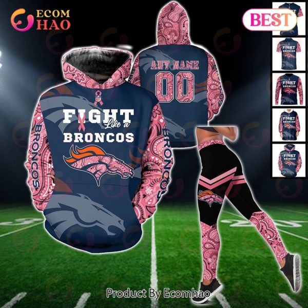 Denver Broncos Crucial Catch Custom Your Name & Number Breast Cancer Awareness Month 3D Hoodie