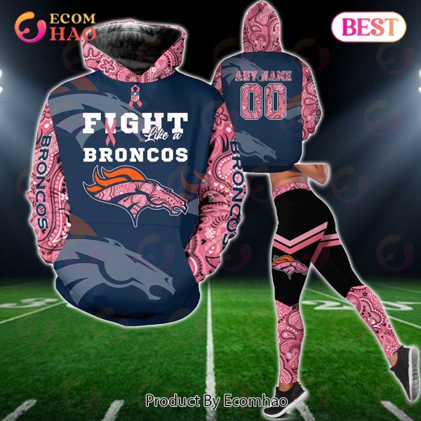 Denver Broncos Crucial Catch Custom Your Name & Number Breast Cancer Awareness Month 3D Hoodie