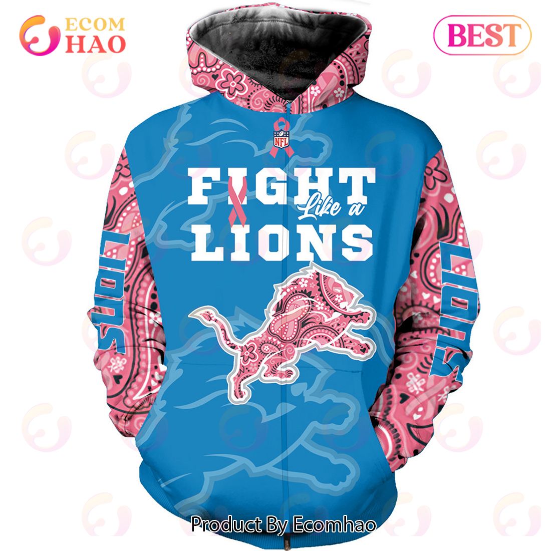 : NFL Detroit Lions Breast Cancer Awarness Women's