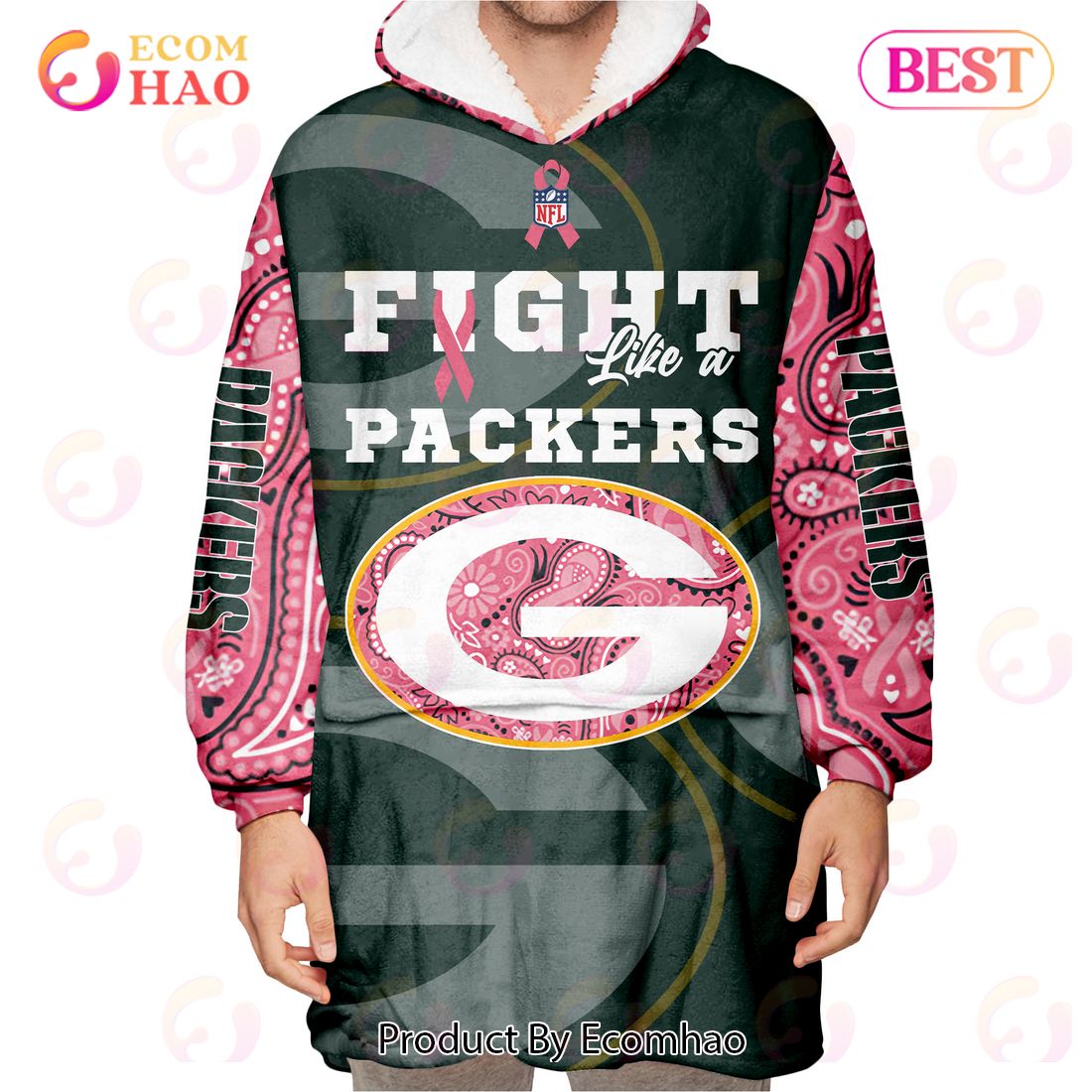 NFL Pittsburgh Steelers Personalized Special Design Paisley Design We Wear Pink  Breast Cancer Hoodie T Shirt - Growkoc