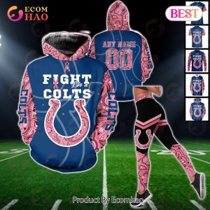 Indianapolis Colts Crucial Catch Custom Your Name & Number Breast Cancer Awareness Month 3D Hoodie
