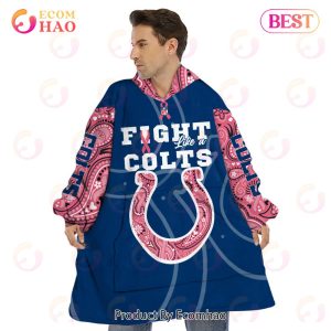 Indianapolis Colts Crucial Catch Custom Your Name & Number Breast Cancer Awareness Month 3D Hoodie