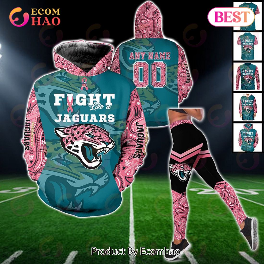 Green Bay Packers Crucial Catch Custom Your Name & Number Breast Cancer Awareness Month 3D Hoodie