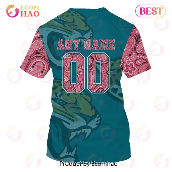 Jacksonville Jaguars Crucial Catch Custom Your Name & Number Breast Cancer Awareness Month 3D Hoodie