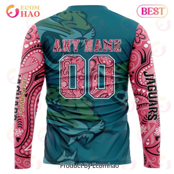 Jacksonville Jaguars Crucial Catch Custom Your Name & Number Breast Cancer Awareness Month 3D Hoodie