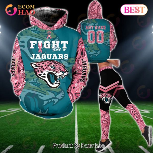 Jacksonville Jaguars Crucial Catch Custom Your Name & Number Breast Cancer Awareness Month 3D Hoodie