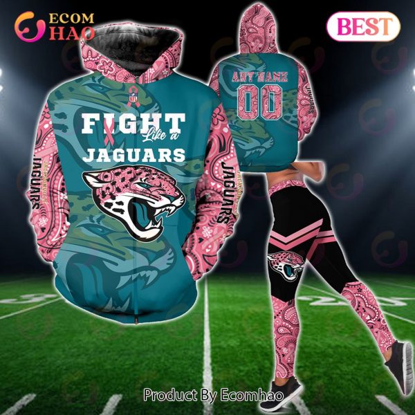 Jacksonville Jaguars Crucial Catch Custom Your Name & Number Breast Cancer Awareness Month 3D Hoodie