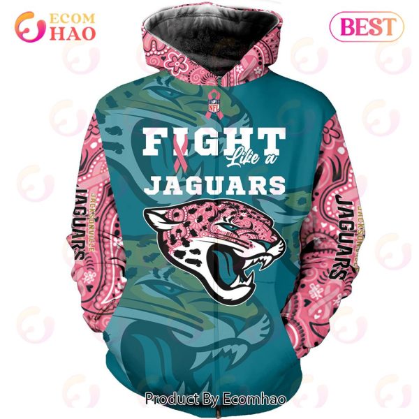 Jacksonville Jaguars Crucial Catch Custom Your Name & Number Breast Cancer Awareness Month 3D Hoodie