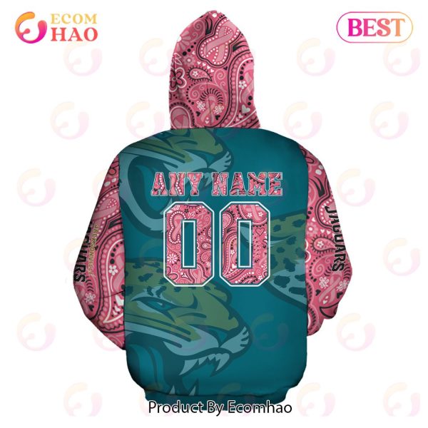 Jacksonville Jaguars Crucial Catch Custom Your Name & Number Breast Cancer Awareness Month 3D Hoodie