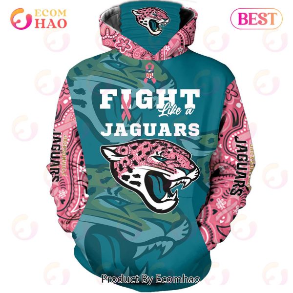 Jacksonville Jaguars Crucial Catch Custom Your Name & Number Breast Cancer Awareness Month 3D Hoodie