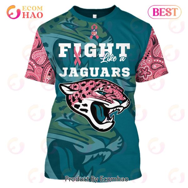 Jacksonville Jaguars Crucial Catch Custom Your Name & Number Breast Cancer Awareness Month 3D Hoodie