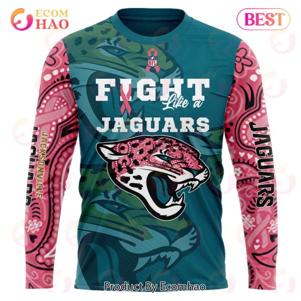 Jacksonville Jaguars Crucial Catch Custom Your Name & Number Breast Cancer Awareness Month 3D Hoodie